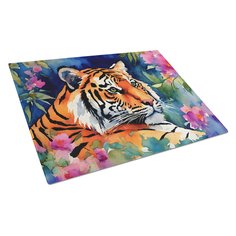 Bengal Tiger Glass Cutting Board Large