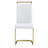 Modern Faux Leather Upholstered Dining Chairs Set of 4 with Gold Base and Handles-139606403