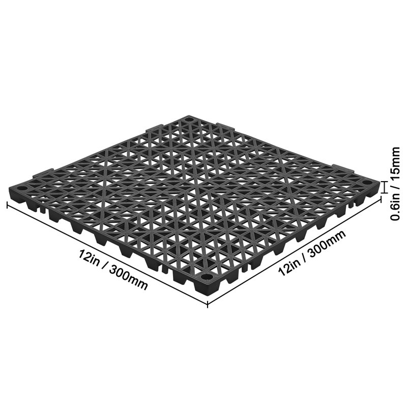 Black PVC Interlocking Drainage Floor Tiles for Wet Areas