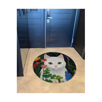 Tapis rond rond à motif floral avec motif floral