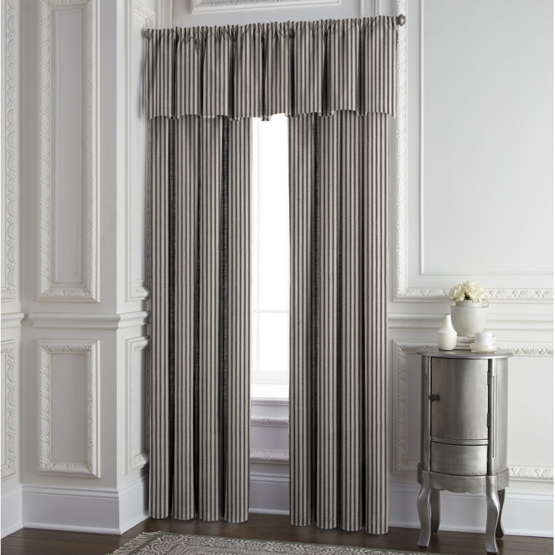 Gesto 100% Cotton Room Darkening Curtain Panel, 50" W x 144" L, Black/Natural