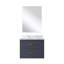 Meuble-lavabo simple bleu l 24 po x P 18 po, comptoir en acrylique et miroir 18 po