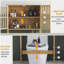 Armoire de rangement en bambou au-dessus de la toilette, organisateur de salle de bain au-dessus de la toilette avec portes à lattes, tablette réglable et tablette ouverte, naturel
