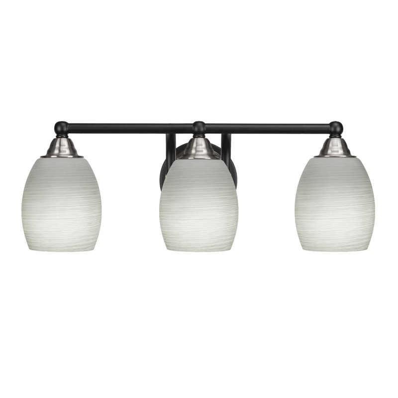 Michell 3-Light Bath Bar, Matte Black/Brushed Nickel