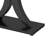 Console Table, Rustic Brown MDF, 39 Inch Geometric Black Metal Base