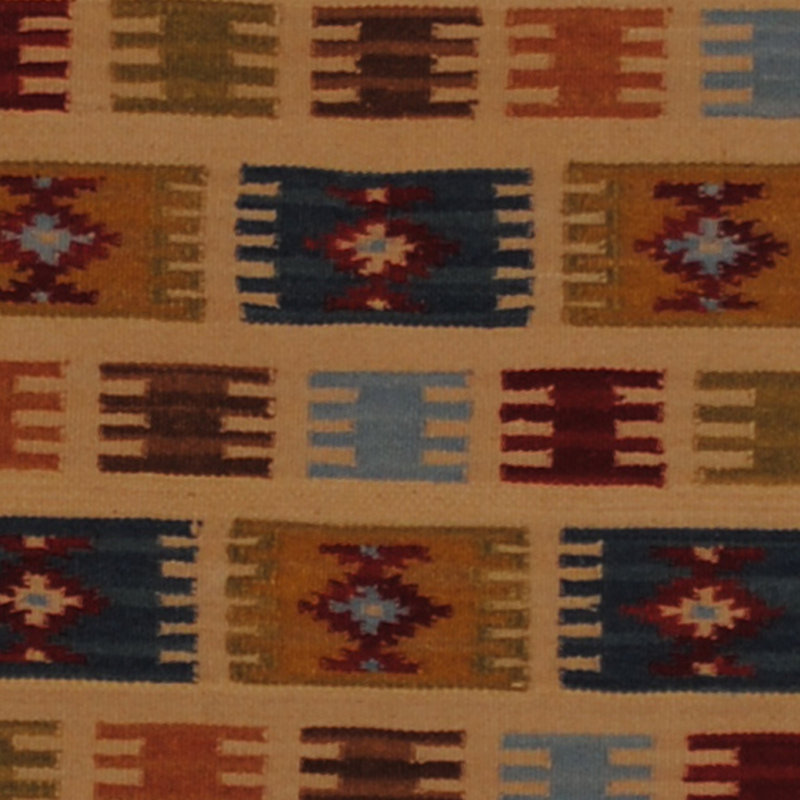 Tapis intérieur rouge / bleu / vert / orange Kilim, Rectangle 4 pi x 6 pi