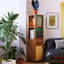 Petite armoire de coin 61,02 po, petite étagère de rangement, organisateur de coin pour canapé de salon et chambre à coucher