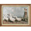 Little Girl Goose Flock Animals, impression sur papier-91356239-91356241