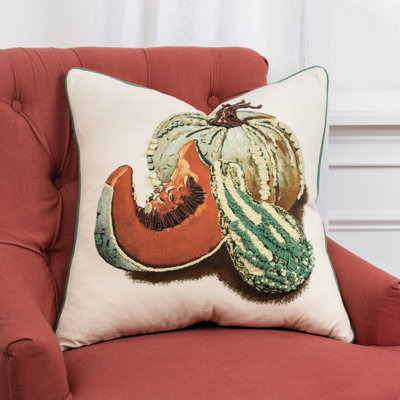  Gourds/Pumpkinis Square Cotton Pillow Cover & Insert