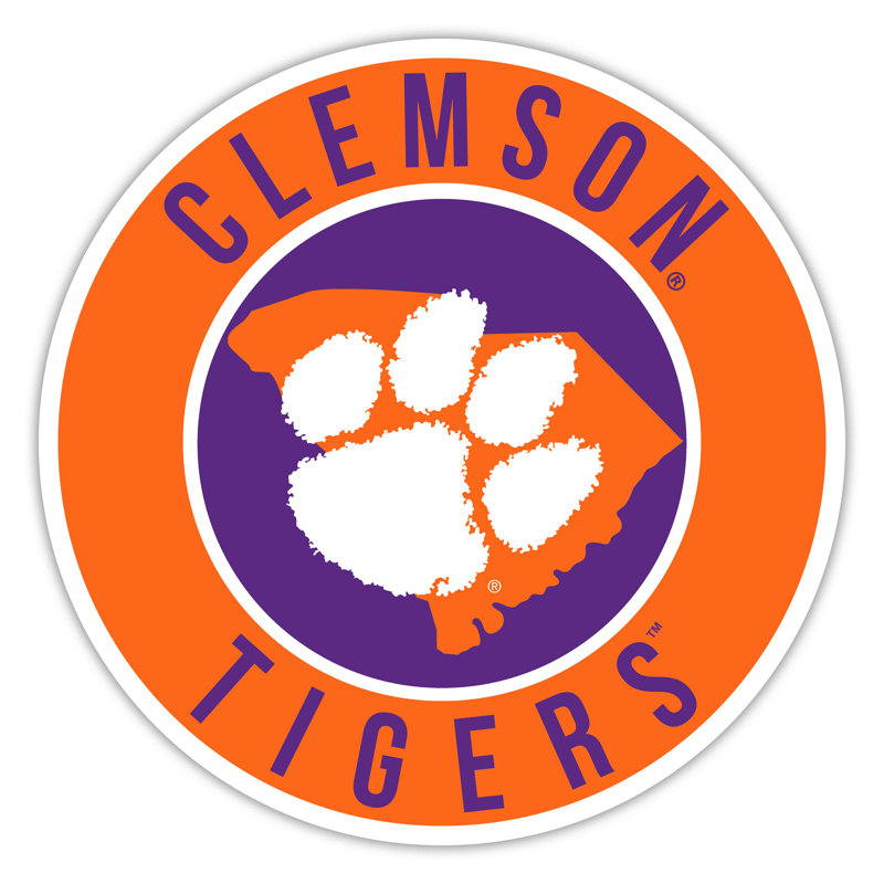 Clemson University Bright Line - 16" Circle With State