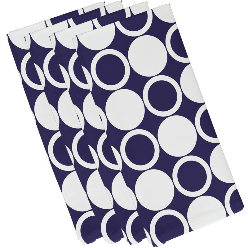 Sergent Polyester Geometric Square Napkin, Navy