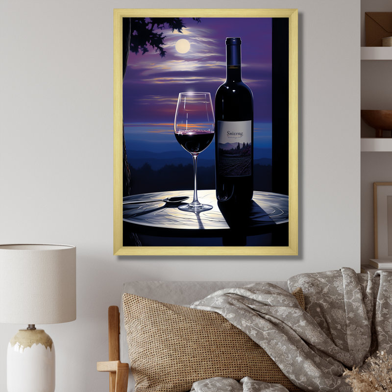 Shiraz Silhouette I - impression, Cadre doré simple, H 44 po x l 34 po x P 1,5 po