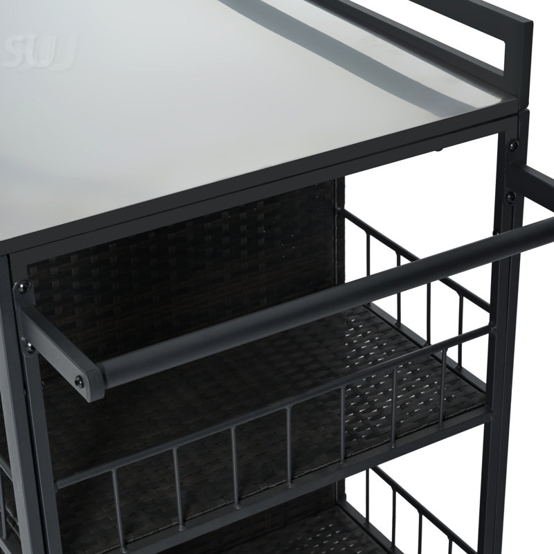 Îlot de cuisine extérieur multifonctionnel de 63,5 pouces avec plateau de table pliable, grand rangement et ouvre-bouteille intégré pour une utilisation polyvalente