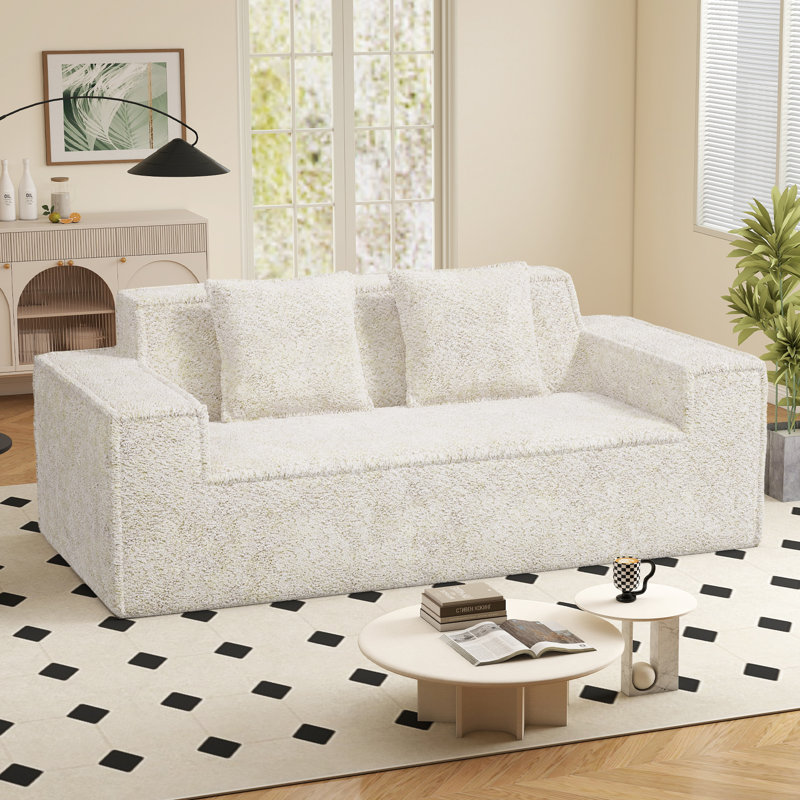 2 Seater Chenille Loveseat, Beige