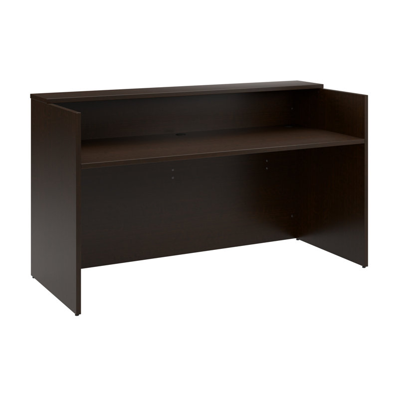 Mocha Cherry 72" Reception Desk with Raised Shelf