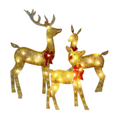 Ensemble de trois décorations lumineuses pour l'extérieur