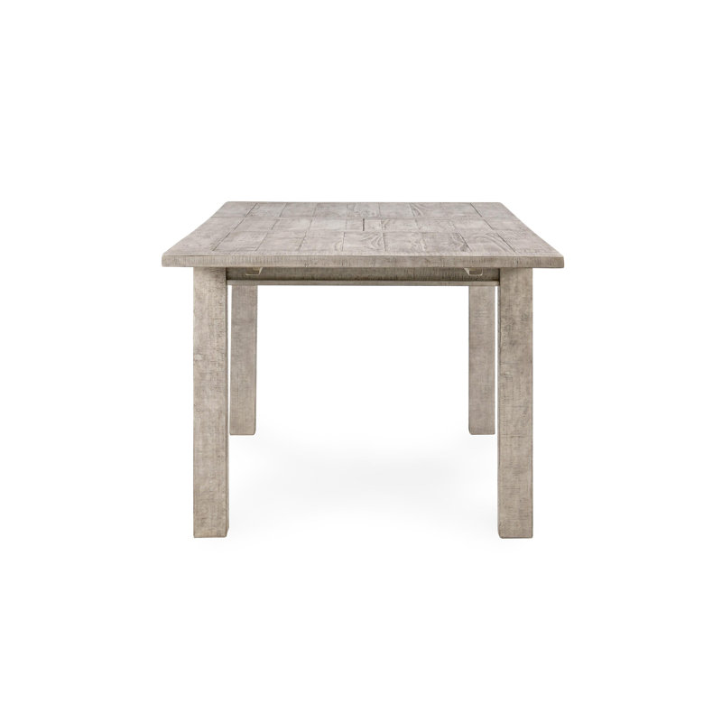 Delphine Extendable Solid Reclaimed Wood Dining Table, Distressed Ivory