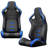 2PC Universal Bucket Racing Seats Blue Stitch Blue PVC Leather Reclinable Carbon Look Leather Back With Adjustor Slider(Not Including Seat Bracket ) 1 Box Of 2 Pieces