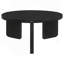 Table basse ronde en bois massif noir