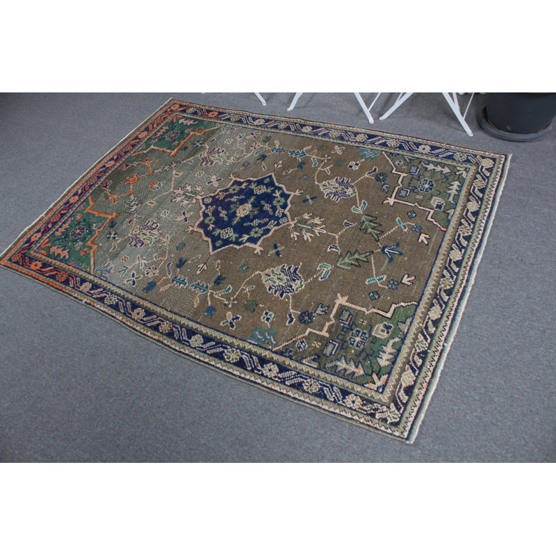 Tapis vert turc rétro pour décoration de salon moderne avec design antique