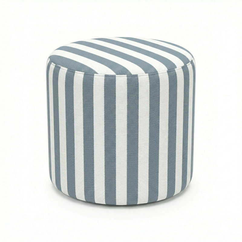 Pouf rond 18 "Lily Gardens, Bleu ciel