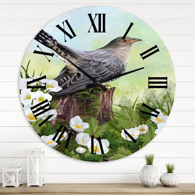 Coucou sur une vieille souche - Horloge murale traditionnelle
