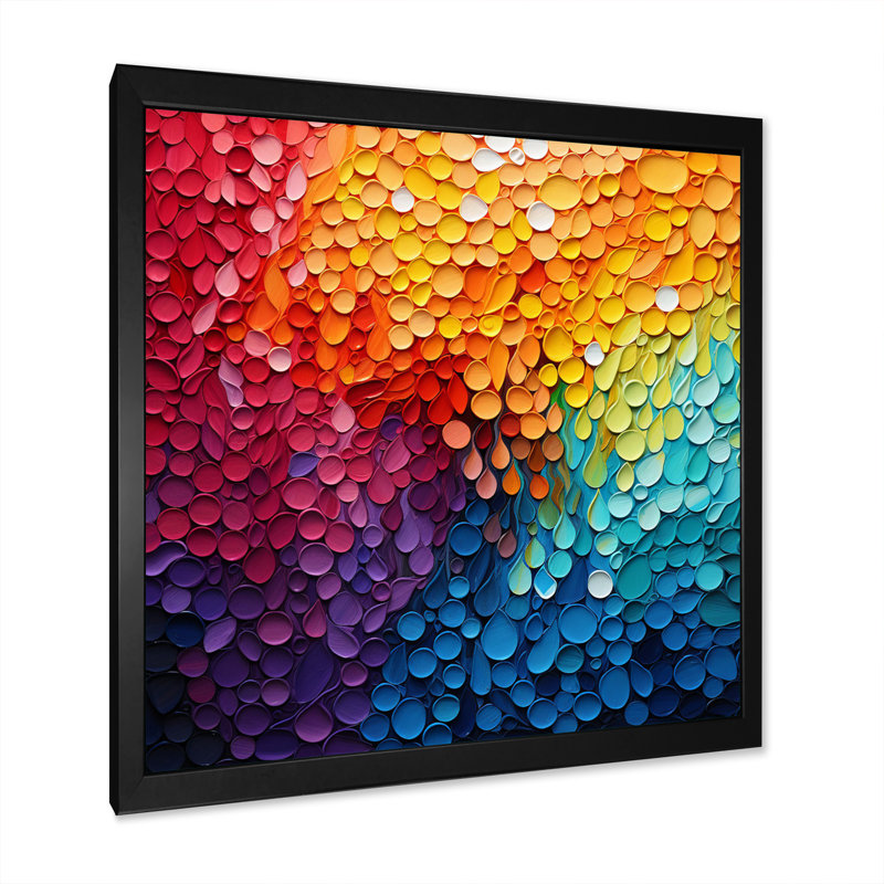 Hardedge Art Contrasting Cadence I - Décoration murale abstraite, Cadre simple noir, H 16 po x l 16 po x P 1 po