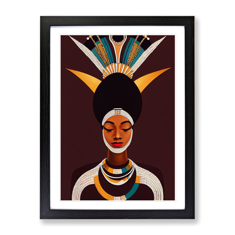 An Unusual Woman Abstract - Single Picture Frame Print, Black, 64cm H x 46cm W