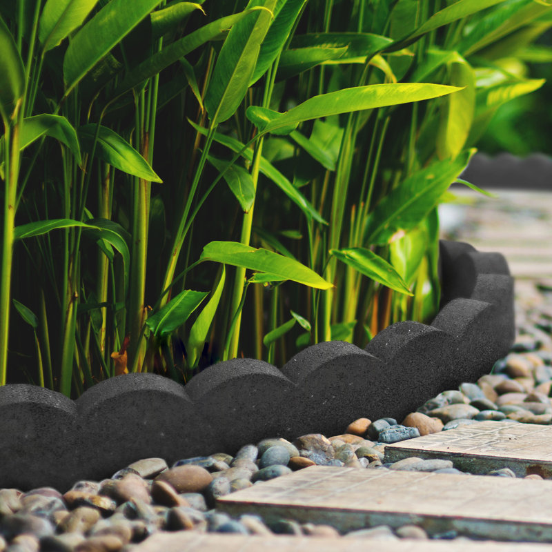 9cm H x 120cm W Composite Lawn Edging, Grey