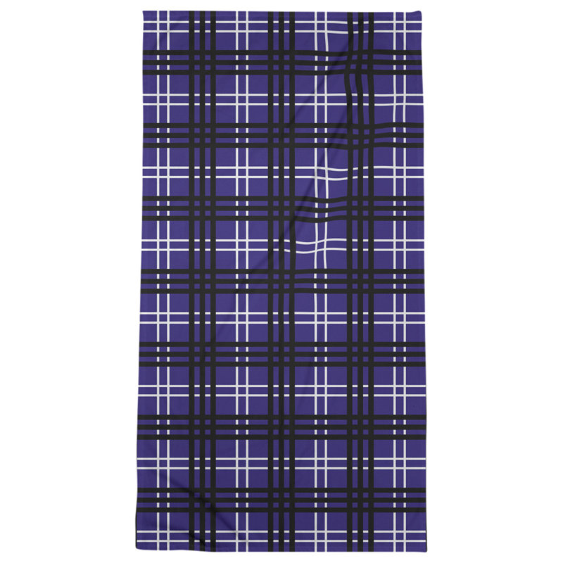 Serviette de bain Baltimore football Luxury, Mélange polyester-coton, Mauve / blanc / noir