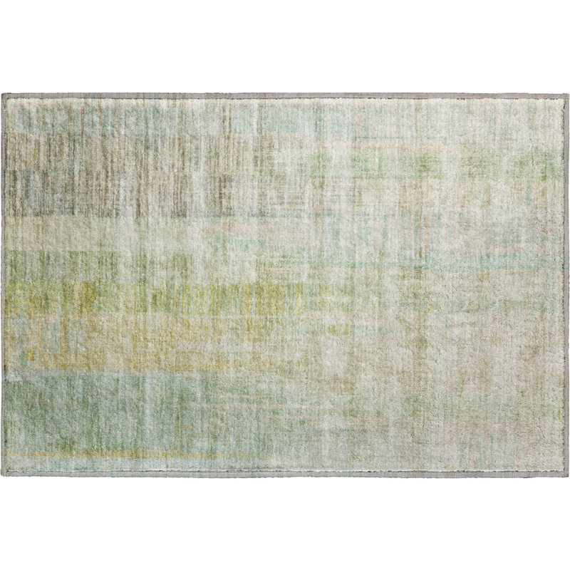 Premium Machine Washable Mayfield AMF2153 Striped Rug, Rectangle 1'8" x 2'6", Linen