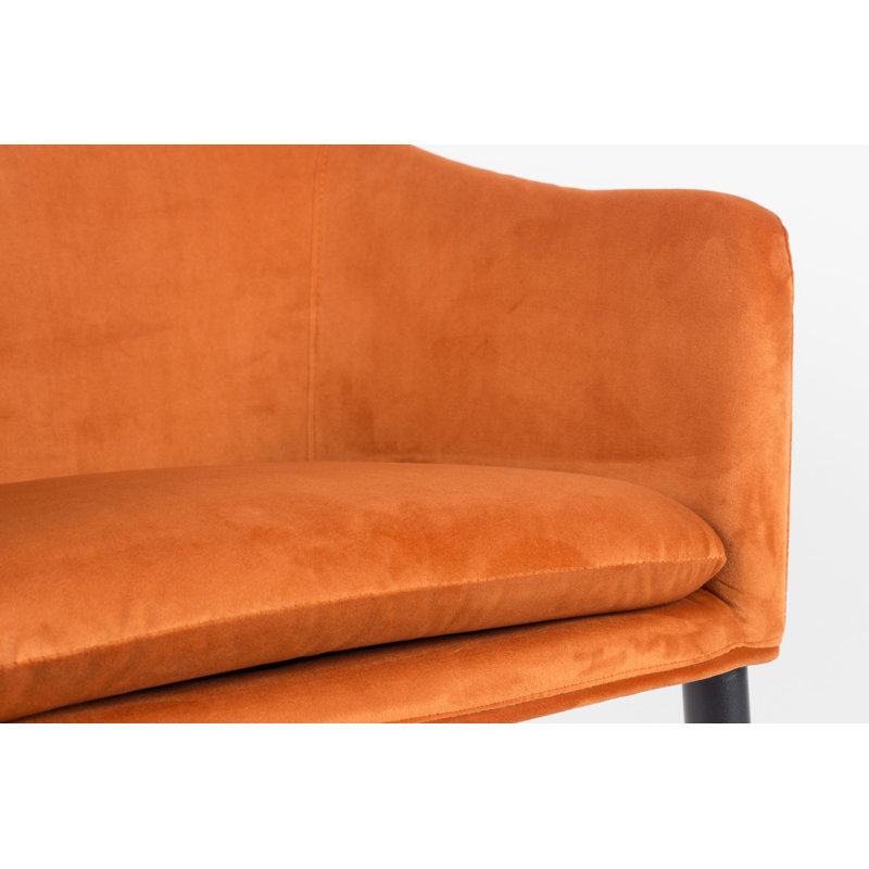 Catelyn Armchair, Orange Velvet
