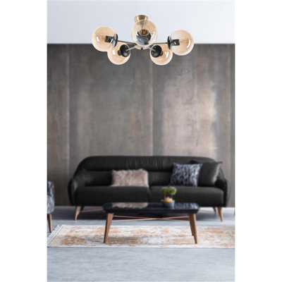 Lustre de style scandinave, finition cuivre, 23,6 po de diamètre x 9,8 po de hauteur | 100% métal avec peinture séchée au four et revêtement dégringolé | Douille E27, 40 W maximum | Éclairage élégant pour les maisons et les salles à manger modernes