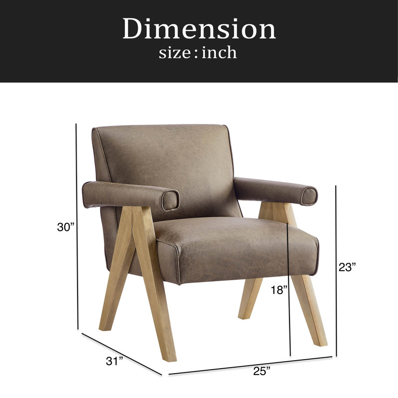 Fauteuil moderne en similicuir, Espresso