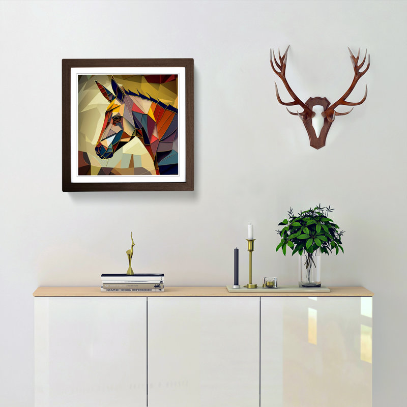 Single Picture Frame Print on Wood, Walnut