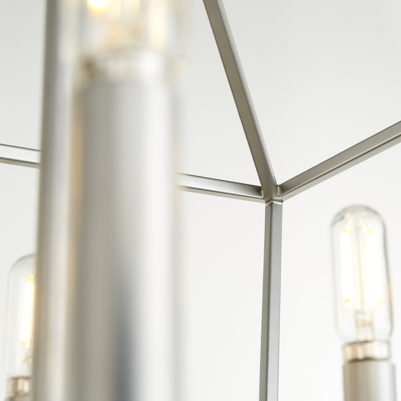 Lustree 6 lumières lanterne Arletta, Nickel classique