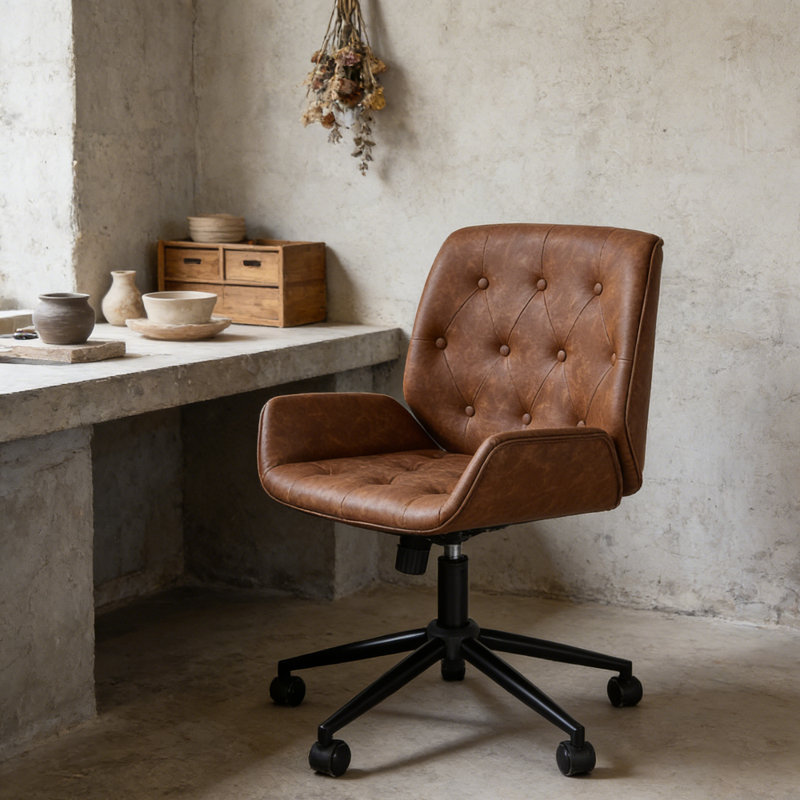 chenille office chair, Brown