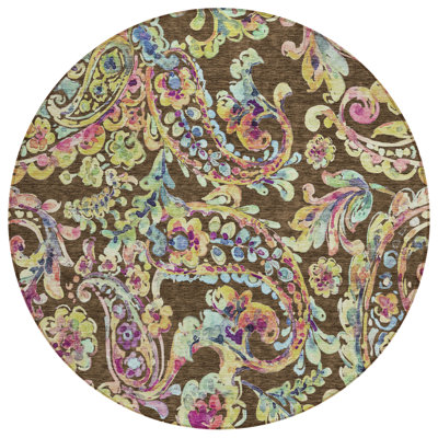 Seoras Washable Paisley Indoor / Outdoor Rug