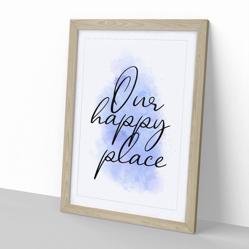Our Happy Place V2 - Framed Print, 48cm H x 36cm W x 2cm D, Oak Framed