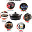 Batterie de cuisine ancienne, casserole en argile plate Chamba, moyenne, 3 pintes-73583174