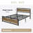 Marilee Wood and Black Metal Frame Bed with Headboard-534168156-418786547