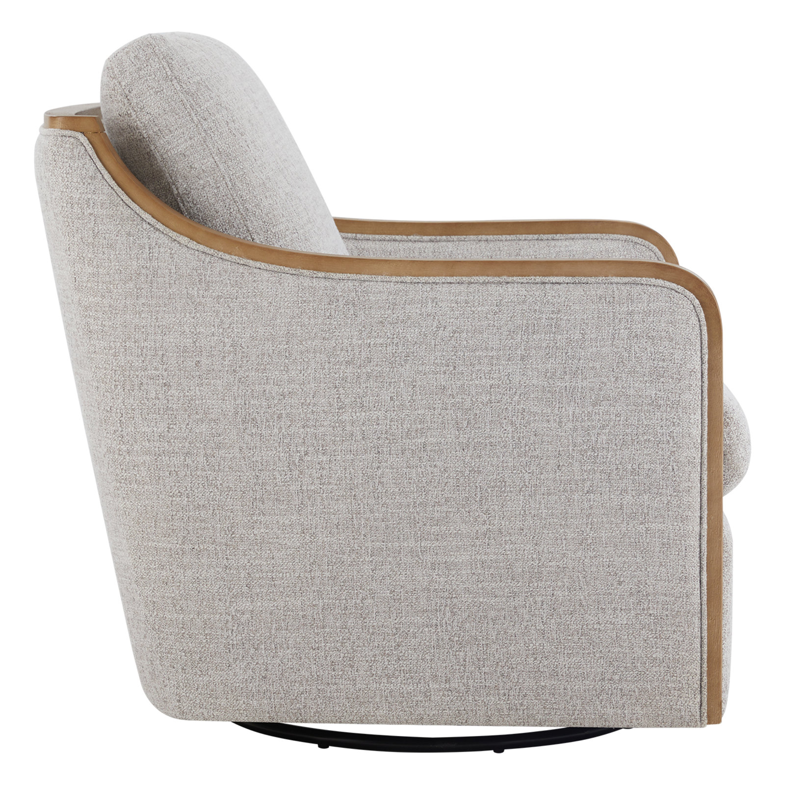 Grayton Swivel Barrel Chair, Nathan Gray Heathered