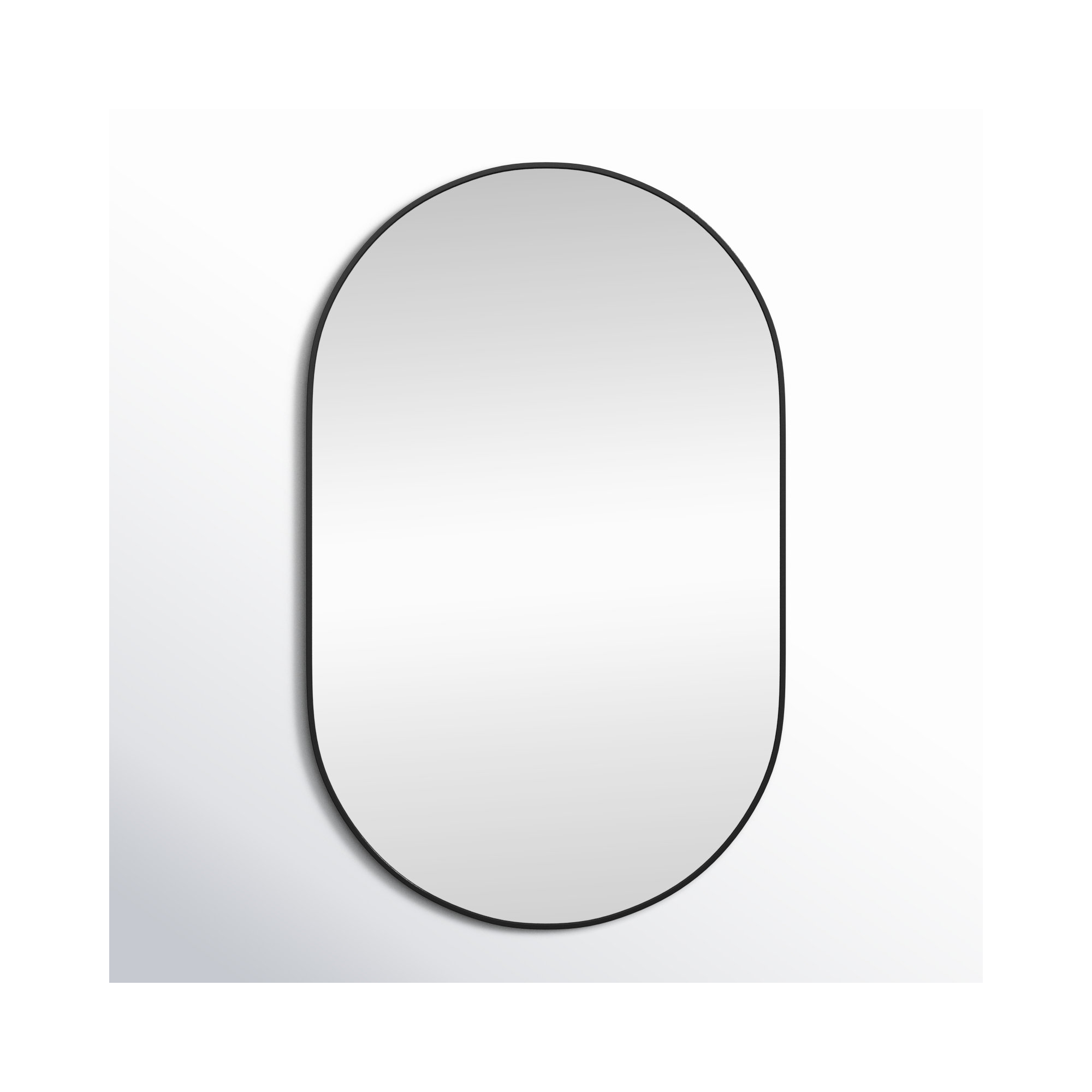 Elington Metal Oval Mirror, 48"  x 30" , Black