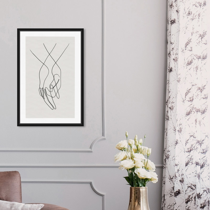 «Hands Shapes», impression sur toile, Toile encadrée, H 15 po x l 10 po, Noir