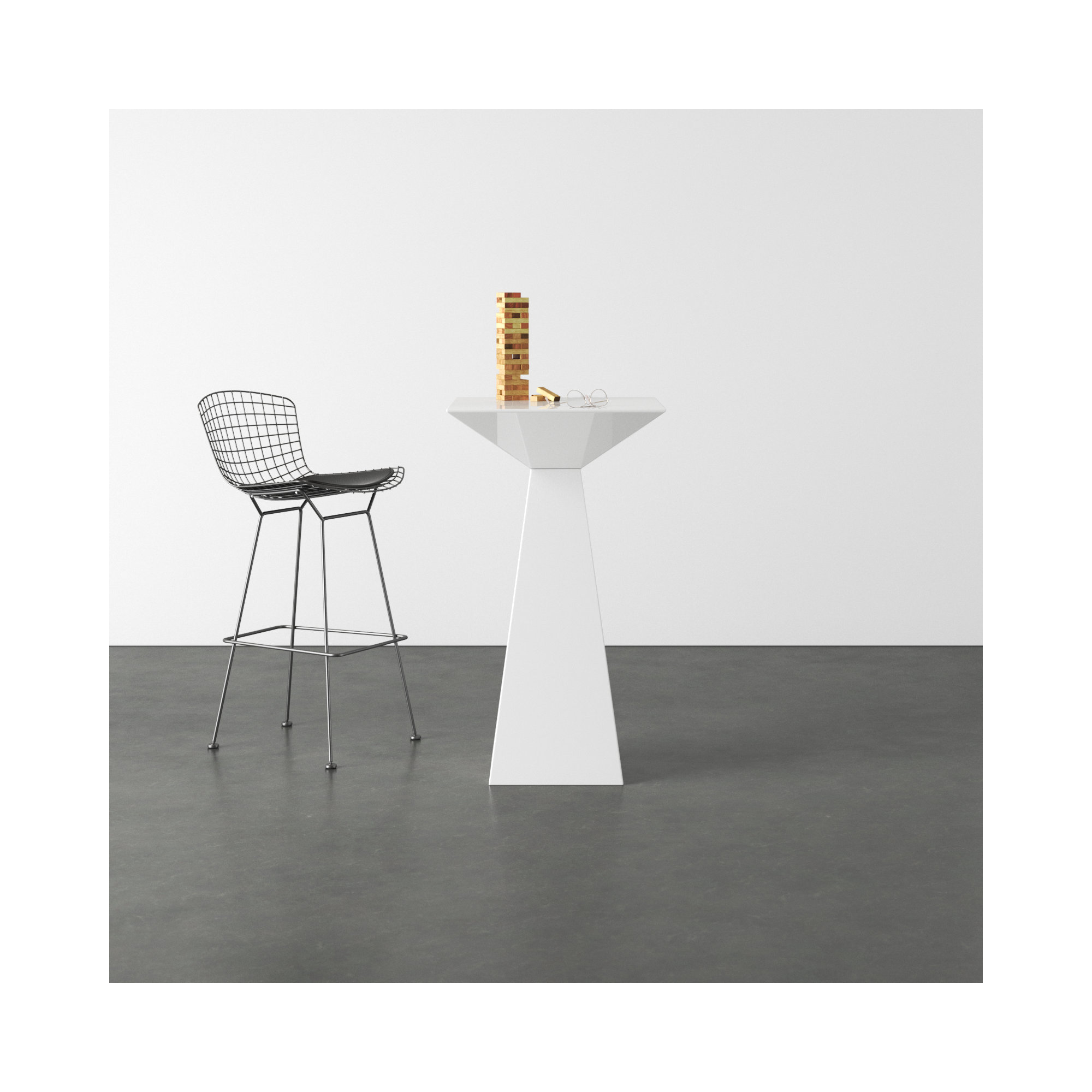 Symbol Square Pedestal Dining Table , White