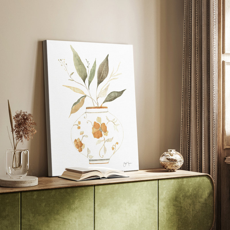 Neutre floral II - Cavas enveloppés de galerie, H 18 po x l 12 po