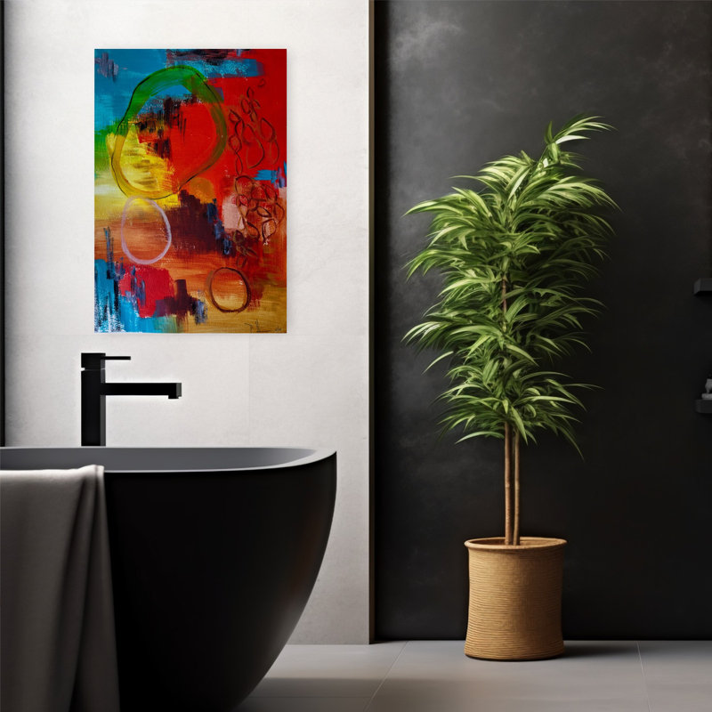 Art contemporain, art contemporain abstrait, H 24 po x l 16 po
