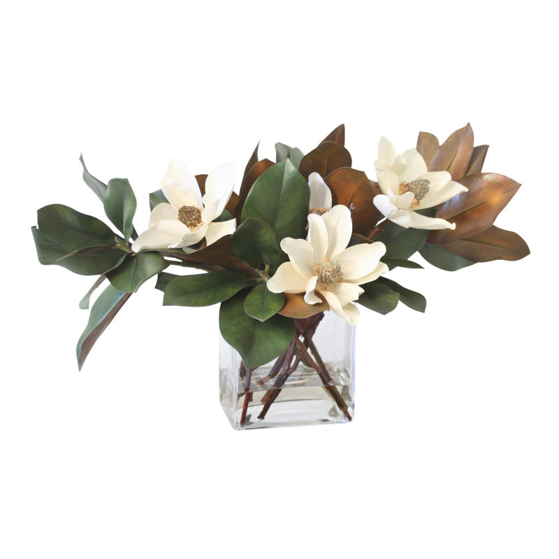 Polysilk Magnolia Arrangement in Vase