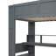 Lit mezzanine avec bureau Gaming, tablettes multi-rangements, DEL et station de charge, gris foncé-156195193