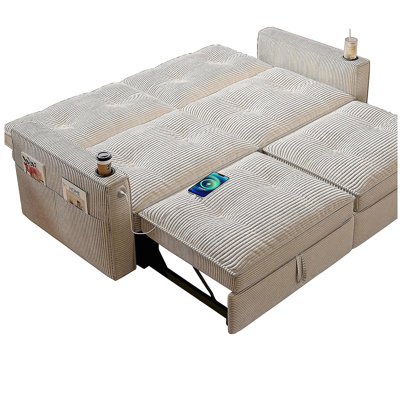 Somnus Multi-Functional Convertible Sofa Bed2-in-1 Multi-Functional Sofa Bed (for Sitting & Sleeping), made of modern corduroy fabric, suitable for living rooms, bedrooms, apartments and small spaces